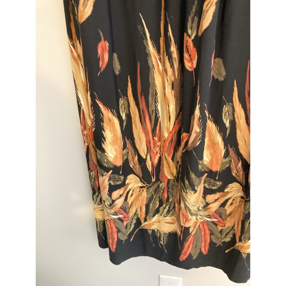 Ronni Nicole Maxi Dress 18W Black Beaded Floral Border Print Plus Flowy Stretch - Picture 5 of 11
